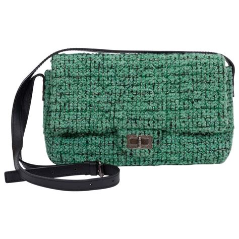 chanel green tweed bag|chanel tweed bag price.